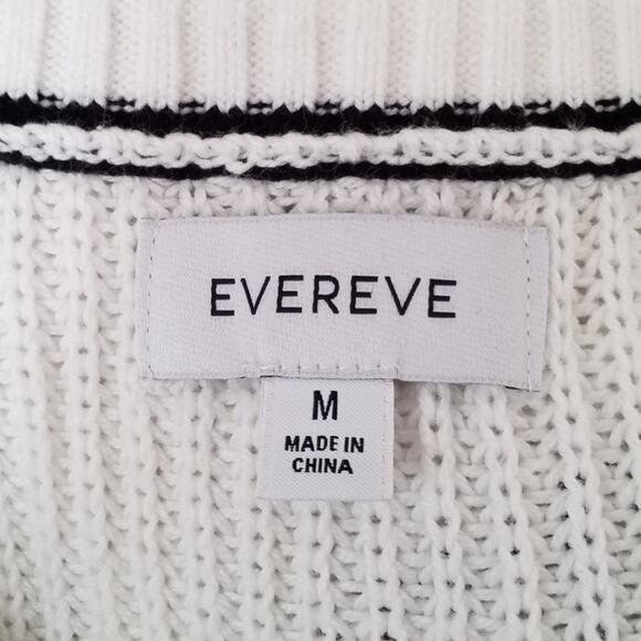 Evereve White V-Neck Sweater Vest | Size Medium | Cotton Blend Knit - Picture 4 of 6